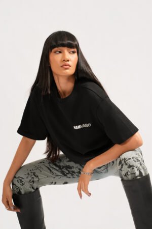 Black Chess Oversized T-Shirt – 260 GSM Pure Cotton