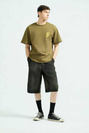 Olive Pirates Oversized T-Shirt – 260 GSM Pure Cotton