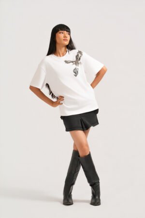 White Eagle Oversized T-Shirt – 260 GSM Pure Cotton