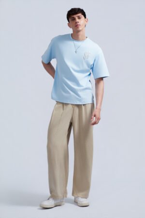 Riviera Blue Oversized T-Shirt – 260 GSM Pure Cotton
