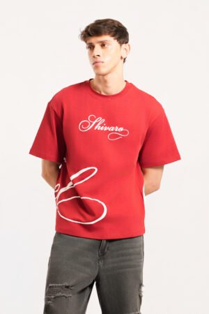Bound By Fate Red Oversized T-Shirt – 260 GSM Pure Cotton
