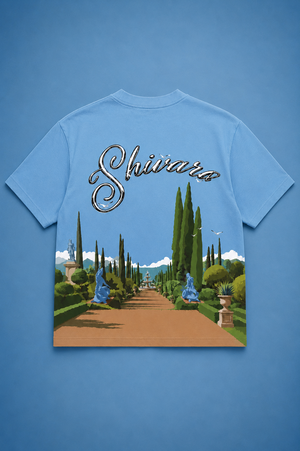 Riviera Blue Oversized T-Shirt – 260 GSM Pure Cotton