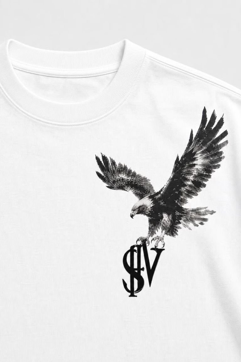 White Eagle Oversized T-Shirt – 260 GSM Pure Cotton - Image 4