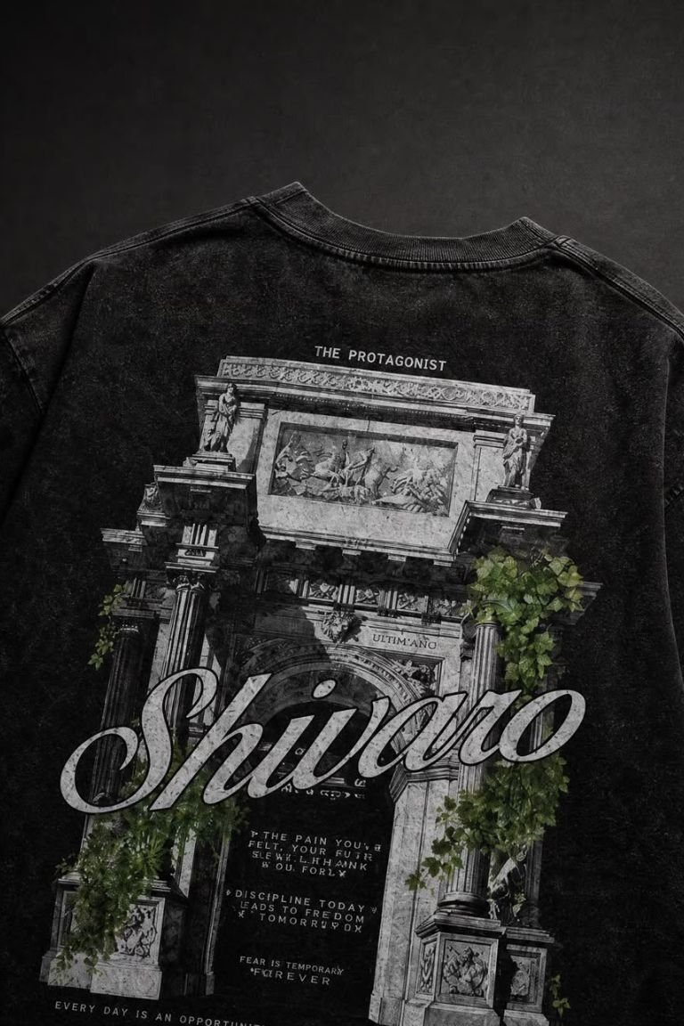 SHIVARO BLACK ACID GATE TSHIRT MEN DROP-01