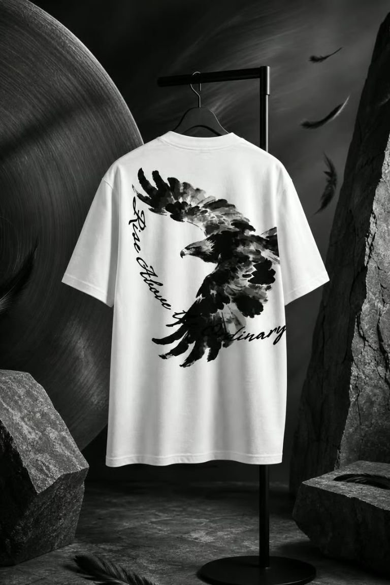 White Eagle Oversized T-Shirt – 260 GSM Pure Cotton - Image 6