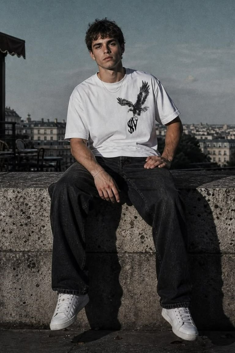 White Eagle Oversized T-Shirt – 260 GSM Pure Cotton - Image 5