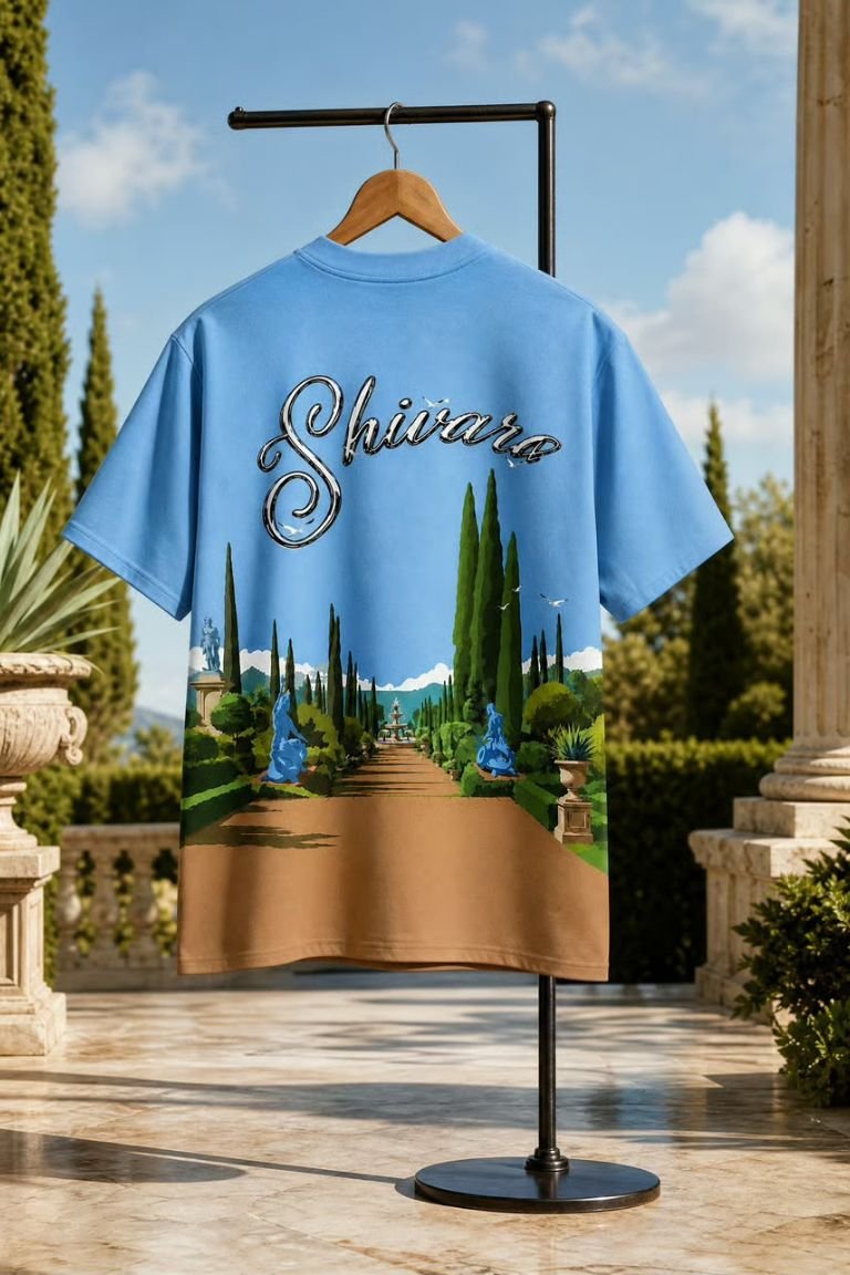 Riviera Blue Oversized T-Shirt – 260 GSM Pure Cotton - Image 2