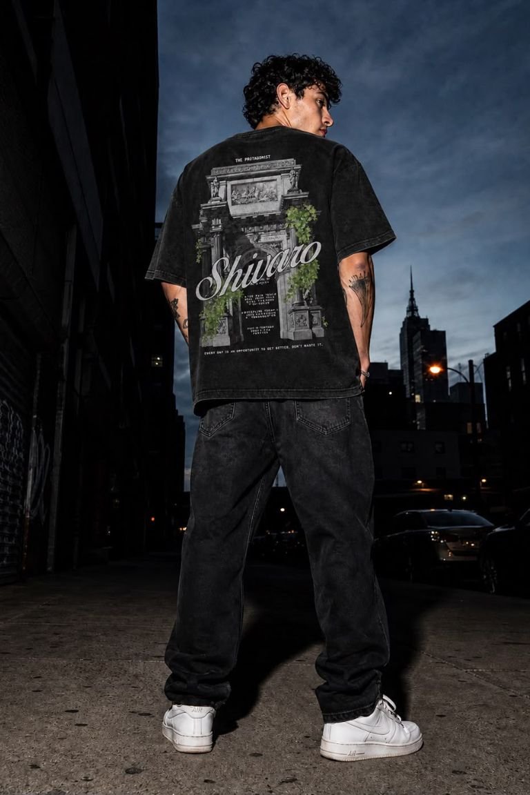 SHIVARO BLACK ACID GATE TSHIRT MEN DROP-01 - Image 5